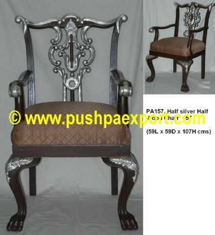 Half Silver and Wood Polish Chair